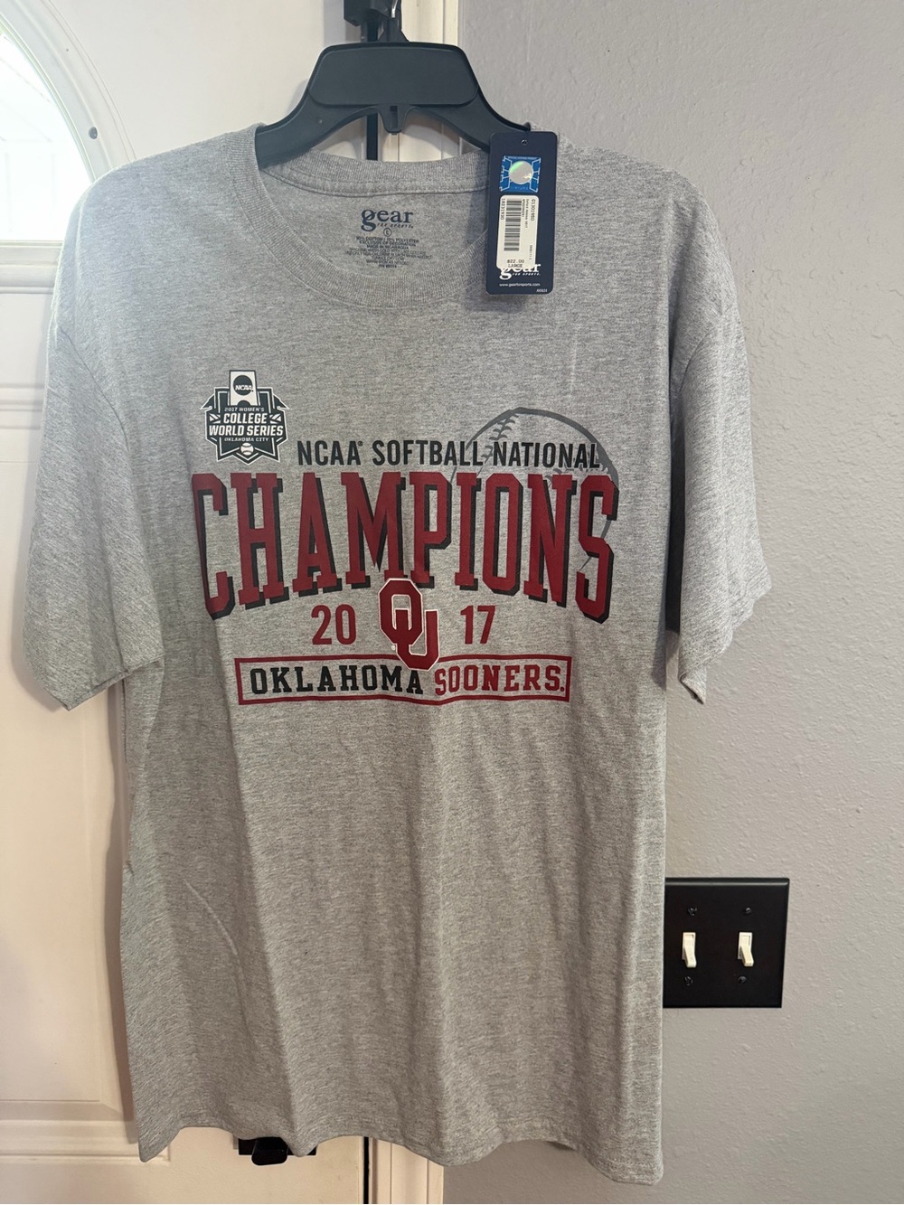 Oklahoma Sooners 2017 NCAA WCWS Champions Gray T-Shirt